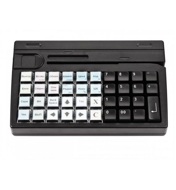 Программируемая клавиатура АТОЛ KB-50-U черная c ридером магнитных карт на 1-3 дорожки