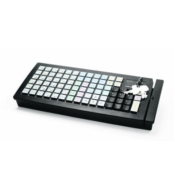 Программируемая клавиатура Posiflex KB-6600B черная c ридером магнитных карт на 1-3 дорожки